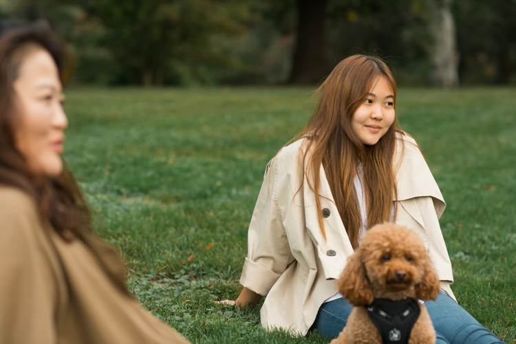 Esther and Thomas’ Fall family session at NJ Botanical Garden with three of their older children were so much to photograph since older kids tend to follow direction better. But I can not do cute little poses that I do with younger children. I thought to myself what would Wes Anderson do? Something more abstract and something fun. Bigger and older kids needed big actions and something not cheesy. Photographing older kids were bit challenging at first but I think we all had some fun and got some good photos for Esther and Thomas’ family. Esther and Thomas’ fall family session at NJ Botanical Garden photographed by Karis from Hey Karis. Photograph is like freezing time, motion in print, movie turned into a book.