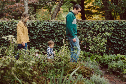 Alison, Brian and Lucas met me at The Cross Estate Gardens for a perfect fall family session. The weather was perfectly overcast giving that deep rich colors! Fall foliages were even more yellow, red and green. Like all other toddlers, Lucas did not want to stand pretty in front of my camera but that’s ok, I am mobile, pretty fast, and love a toddler w personality and character! Alison, Brian and Lucas’ fall adventure at the Cross Estate Gardens photographed by Karis from Hey Karis. Photograph is like freezing time, motion in print, movie turned into a book. Now booking 2021 and 2022 weddings.