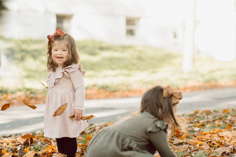 Weather was so amazing on the day I met Kristen and Anthony for their family session with three of their adorable daughters. Clare and Cass are the older two girls and from the moment I met them they showed me their fun personalities, l laughed, smiled and ran around Princeton University campus. I had such a fun time with the adorable D’Elia family.  Kristen and Anthony D’Elia Fall Family Session in Princeton University campus photographed by Karis from Hey Karis. Photograph is like freezing time, motion in print, movie turned into a book. 