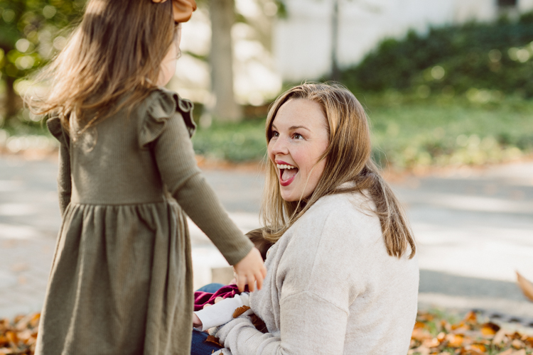 Weather was so amazing on the day I met Kristen and Anthony for their family session with three of their adorable daughters. Clare and Cass are the older two girls and from the moment I met them they showed me their fun personalities, l laughed, smiled and ran around Princeton University campus. I had such a fun time with the adorable D’Elia family. Kristen and Anthony D’Elia Fall Family Session in Princeton University campus photographed by Karis from Hey Karis. Photograph is like freezing time, motion in print, movie turned into a book.