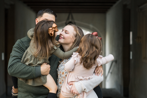 Weather was so amazing on the day I met Kristen and Anthony for their family session with three of their adorable daughters. Clare and Cass are the older two girls and from the moment I met them they showed me their fun personalities, l laughed, smiled and ran around Princeton University campus. I had such a fun time with the adorable D’Elia family.  Kristen and Anthony D’Elia Fall Family Session in Princeton University campus photographed by Karis from Hey Karis. Photograph is like freezing time, motion in print, movie turned into a book. 