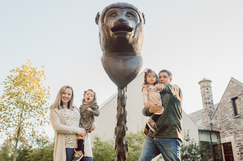 Weather was so amazing on the day I met Kristen and Anthony for their family session with three of their adorable daughters. Clare and Cass are the older two girls and from the moment I met them they showed me their fun personalities, l laughed, smiled and ran around Princeton University campus. I had such a fun time with the adorable D’Elia family.  Kristen and Anthony D’Elia Fall Family Session in Princeton University campus photographed by Karis from Hey Karis. Photograph is like freezing time, motion in print, movie turned into a book. 
