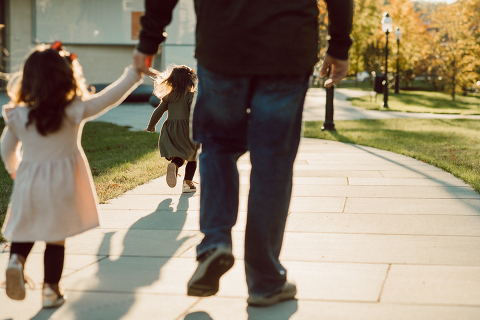 Weather was so amazing on the day I met Kristen and Anthony for their family session with three of their adorable daughters. Clare and Cass are the older two girls and from the moment I met them they showed me their fun personalities, l laughed, smiled and ran around Princeton University campus. I had such a fun time with the adorable D’Elia family.  Kristen and Anthony D’Elia Fall Family Session in Princeton University campus photographed by Karis from Hey Karis. Photograph is like freezing time, motion in print, movie turned into a book. 