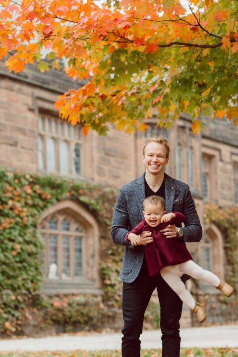 Windy morning spent at Princeton University Campus with Melissa, Joe, Everly and Cecilia. Everyone was bit cold and new to this family session but soon after how much fun and silly we can be during the photo session Everly warmed up, took her jacker off and ran. She ran, fell, hopped and would not stop posing for me. Till the moment we were ready to go home Everly posed, asked me to take more photos of her. Such a fun time with Bowen family during their family session at Princeton NJ photographed by Karis from Hey Karis. Photograph is like freezing time, motion in print, movie turned into a book. Now booking 2021 and 2022 weddings.