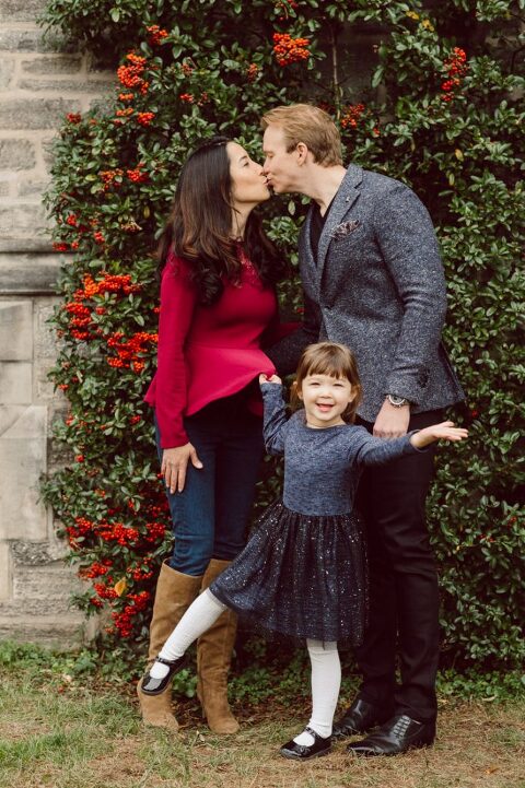 Windy morning spent at Princeton University Campus with Melissa, Joe, Everly and Cecilia. Everyone was bit cold and new to this family session but soon after how much fun and silly we can be during the photo session Everly warmed up, took her jacker off and ran. She ran, fell, hopped and would not stop posing for me. Till the moment we were ready to go home Everly posed, asked me to take more photos of her. Such a fun time with Bowen family during their family session at Princeton NJ photographed by Karis from Hey Karis. Photograph is like freezing time, motion in print, movie turned into a book. Now booking 2021 and 2022 weddings.