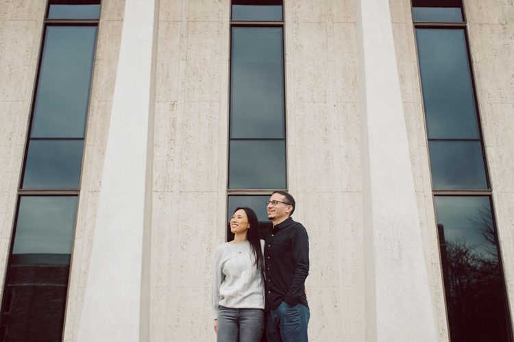 Since COVID-19 and the whole social distancing got all the colleges and universities to go virtual. Princeton University campus was empty the whole summer and fall, more people crowed to enjoy the historic campus with it's stunning architecture. Archways, columns and now award winning modern buildings make up this prestigious Princeton University Campus. When classes are in session, photograph is not permitted so now with the campus being empty all the photographers took the opportunity. I also had several photoshoots previous to Christina and GP's engagement session. Christina and GP being my last engagement session of 2020, I wanted it to be special, bit different. I wanted to see something new in this place that I've already been. After I met up with Christina and GP I took a new route around the campus, on the outer skirts to see if I find anything interesting, to get inspired. I laughed so much during the engagement session with Christina and GP, I think I cried a little. Fun Engagement Session with Christina and GP in Princeton University captured by NY NJ Documentary Wedding Photographer Karis from Hey Karis, photographing your wedding moments cinematically.