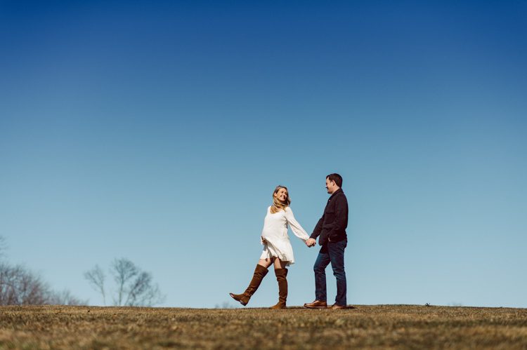 Nicole and Dan are expecting their baby boy and wanted to do a maternity session. More than a photo session, we actually hung out, got a tour of the house, saw the baby's nursery! Then we went out to Colonial Park in Somerset, NJ for some fresh air, vitamin D and some outdoor photos. Nicole and Dan looked so happy and in love, plus Nicole's two sisters joined for some cute sister photos! Nicole and Dan's maternity session at Colonial Park Somerset NJ captured by Karis from NY and NJ wedding photographer Hey Karis.