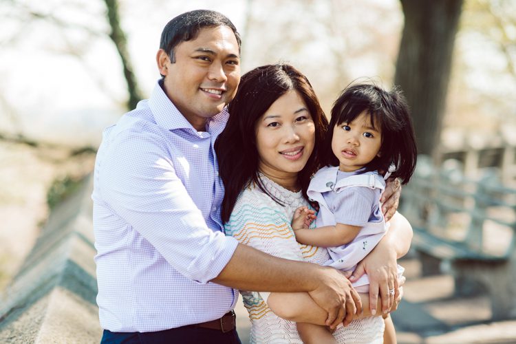 Kim and Rainier's Spring family session at Fort Tryon Park, NY captured by NY NJ Weddings, Elopements and Family Photographer Karis.