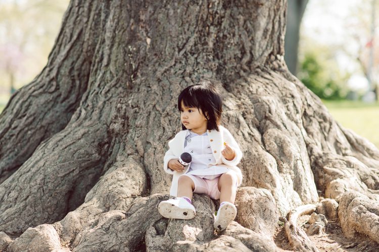 Kim and Rainier's Spring family session at Fort Tryon Park, NY captured by NY NJ Weddings, Elopements and Family Photographer Karis.