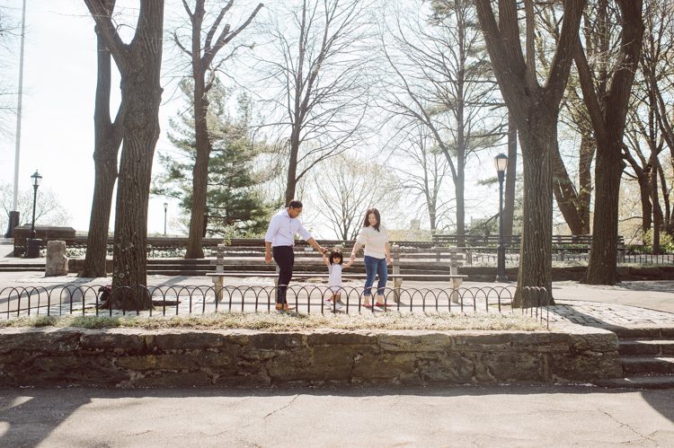 Kim and Rainier's Spring family session at Fort Tryon Park, NY captured by NY NJ Weddings, Elopements and Family Photographer Karis.