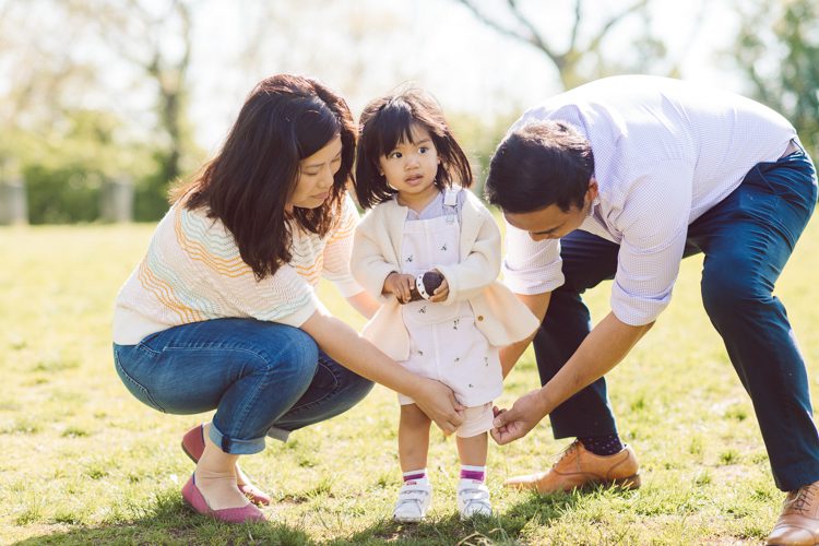 Kim and Rainier's Spring family session at Fort Tryon Park, NY captured by NY NJ Weddings, Elopements and Family Photographer Karis.