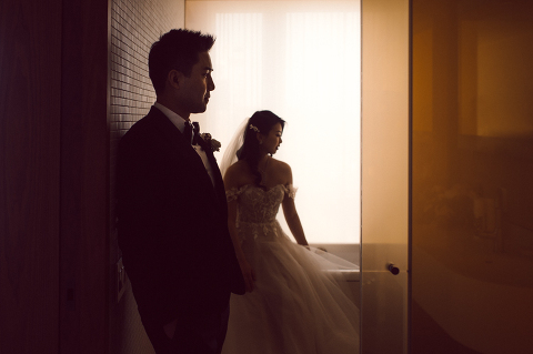 PUBLIC Hotel on Chrystie St, New York was closed during pandemic and was under renovation during Stella and Peter's wedding on May 18, 2021. But they opened up the entire 17th floor as well as the terrace and rooftop especially for Stella and Peter's wedding celebration. Stella, Peter along with their dog Jasper started their wedding day at PUBLIC Hotel Manhattan NY followed by rooftop wedding ceremony with 80 of their closest family & friends. Stella and Peter's intimate and lovely wedding was celebrated as we watched the sunset over the rooftop of PUBLIC Hotel. Stella and Peter's PUBLIC hotel wedding captured by NY NJ Weddings, Elopements and Family Photographer Karis by Hey Karis.