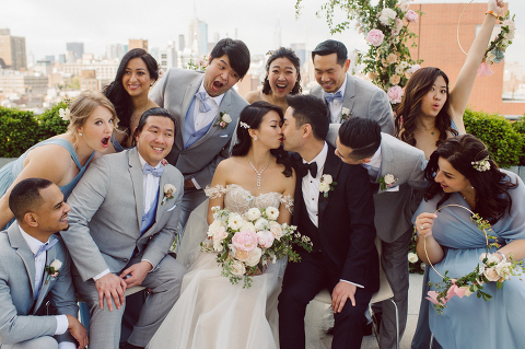 PUBLIC Hotel on Chrystie St, New York was closed during pandemic and was under renovation during Stella and Peter's wedding on May 18, 2021. But they opened up the entire 17th floor as well as the terrace and rooftop especially for Stella and Peter's wedding celebration. Stella, Peter along with their dog Jasper started their wedding day at PUBLIC Hotel Manhattan NY followed by rooftop wedding ceremony with 80 of their closest family & friends. Stella and Peter's intimate and lovely wedding was celebrated as we watched the sunset over the rooftop of PUBLIC Hotel. Stella and Peter's PUBLIC hotel wedding captured by NY NJ Weddings, Elopements and Family Photographer Karis by Hey Karis.