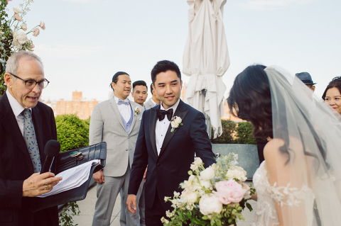 PUBLIC Hotel on Chrystie St, New York was closed during pandemic and was under renovation during Stella and Peter's wedding on May 18, 2021. But they opened up the entire 17th floor as well as the terrace and rooftop especially for Stella and Peter's wedding celebration. Stella, Peter along with their dog Jasper started their wedding day at PUBLIC Hotel Manhattan NY followed by rooftop wedding ceremony with 80 of their closest family & friends. Stella and Peter's intimate and lovely wedding was celebrated as we watched the sunset over the rooftop of PUBLIC Hotel. Stella and Peter's PUBLIC hotel wedding captured by NY NJ Weddings, Elopements and Family Photographer Karis by Hey Karis.