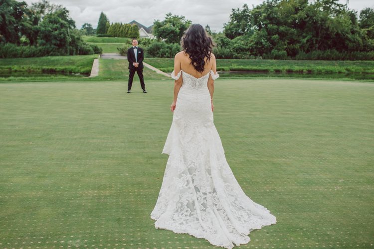 Brianna and Joe perfectly balances each other with their opposite personalities. Brianna quiet and calm and Joe loud and funny, they are the yin and yang to each other and together they create amazing chemistry. Joe's eyes literally sparkles when he is looking at her. Brianna and Joe's summer wedding at Trump National Golf Club Colts Neck NJ this past August was nothing but fun, filled with love and happy tears. Love is all we need in a wedding day! Brianna and Joe got married at ST. Mary’s Church in Colts Neck NJ then partied at Trump National Golf Club Colts Neck NJ. As soon as everyone was inside for the reception, the heavy grey clouds released a down pour washing the humidity away. Leaving cool evening for the newlyweds and their wedding guests to enjoy.  Brianna and Joe's wedding at Trump National Golf Club Colts Neck NJ photographed by Karis, NY NJ wedding and elopement photographer Hey Karis.