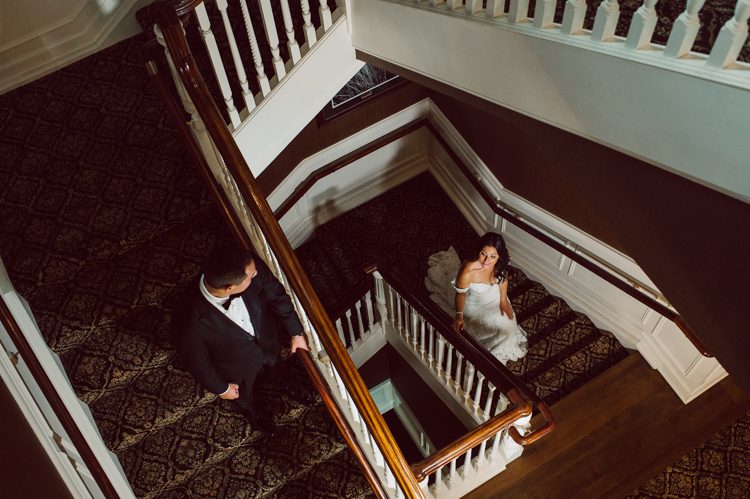Brianna and Joe perfectly balances each other with their opposite personalities. Brianna quiet and calm and Joe loud and funny, they are the yin and yang to each other and together they create amazing chemistry. Joe's eyes literally sparkles when he is looking at her. Brianna and Joe's summer wedding at Trump National Golf Club Colts Neck NJ this past August was nothing but fun, filled with love and happy tears. Love is all we need in a wedding day! Brianna and Joe got married at ST. Mary’s Church in Colts Neck NJ then partied at Trump National Golf Club Colts Neck NJ. As soon as everyone was inside for the reception, the heavy grey clouds released a down pour washing the humidity away. Leaving cool evening for the newlyweds and their wedding guests to enjoy.  Brianna and Joe's wedding at Trump National Golf Club Colts Neck NJ photographed by Karis, NY NJ wedding and elopement photographer Hey Karis.