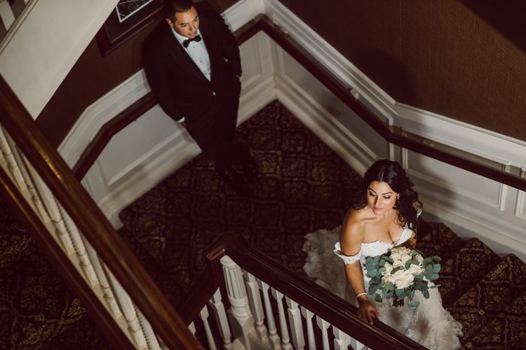 Brianna and Joe perfectly balances each other with their opposite personalities. Brianna quiet and calm and Joe loud and funny, they are the yin and yang to each other and together they create amazing chemistry. Joe's eyes literally sparkles when he is looking at her. Brianna and Joe's summer wedding at Trump National Golf Club Colts Neck NJ this past August was nothing but fun, filled with love and happy tears. Love is all we need in a wedding day! Brianna and Joe got married at ST. Mary’s Church in Colts Neck NJ then partied at Trump National Golf Club Colts Neck NJ. As soon as everyone was inside for the reception, the heavy grey clouds released a down pour washing the humidity away. Leaving cool evening for the newlyweds and their wedding guests to enjoy.  Brianna and Joe's wedding at Trump National Golf Club Colts Neck NJ photographed by Karis, NY NJ wedding and elopement photographer Hey Karis.