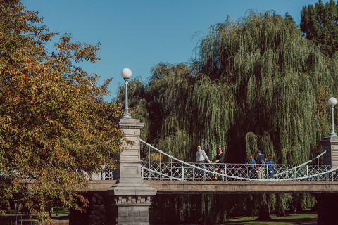 Flew to Cambridge Boston to hang out with Alexis and Kevin for their engagement session. Woke up 4am to catch 6am flight to Cambridge, Boston on a super busy Friday in October. Physically I was super tired but was super excited to meet Alexis and Kevin and also to shoot at a new environment other than NY & NJ. I felt Kevin and Alexis' kindness and warmth the moment I met Kevin when he came to pick me up at Boston Airport while Alexis was still getting ready for early morning engagement session. We drove around Alexis and Kevin's familiar places around Boston and we wrapped up the session at Life Alive Cafe where Alexis and Kevin had their first date during covid-19 lock down. They became each other's bubble friend then to being engaged. We all say if you survive COVID-19 lock down together you can do anything together! Alexis and Kevin's Boston Garden engagement session photographed by by Huson Valley, Catskills, NY and NJ Farm, Adventure Wedding and Elopement Photographer Karis | Hey Karis