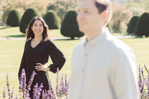 Flew to Cambridge Boston to hang out with Alexis and Kevin for their engagement session. Woke up 4am to catch 6am flight to Cambridge, Boston on a super busy Friday in October. Physically I was super tired but was super excited to meet Alexis and Kevin and also to shoot at a new environment other than NY & NJ. I felt Kevin and Alexis' kindness and warmth the moment I met Kevin when he came to pick me up at Boston Airport while Alexis was still getting ready for early morning engagement session. We drove around Alexis and Kevin's familiar places around Boston and we wrapped up the session at Life Alive Cafe where Alexis and Kevin had their first date during covid-19 lock down. They became each other's bubble friend then to being engaged. We all say if you survive COVID-19 lock down together you can do anything together! Alexis and Kevin's Boston Garden engagement session photographed by by Huson Valley, Catskills, NY and NJ Farm, Adventure Wedding and Elopement Photographer Karis | Hey Karis 