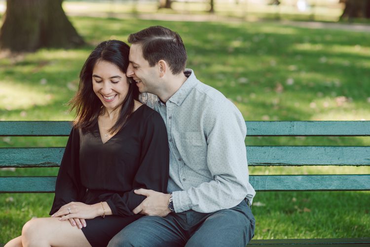 Flew to Cambridge Boston to hang out with Alexis and Kevin for their engagement session. Woke up 4am to catch 6am flight to Cambridge, Boston on a super busy Friday in October. Physically I was super tired but was super excited to meet Alexis and Kevin and also to shoot at a new environment other than NY & NJ. I felt Kevin and Alexis' kindness and warmth the moment I met Kevin when he came to pick me up at Boston Airport while Alexis was still getting ready for early morning engagement session. We drove around Alexis and Kevin's familiar places around Boston and we wrapped up the session at Life Alive Cafe where Alexis and Kevin had their first date during covid-19 lock down. They became each other's bubble friend then to being engaged. We all say if you survive COVID-19 lock down together you can do anything together! Alexis and Kevin's Boston Garden engagement session photographed by by Huson Valley, Catskills, NY and NJ Farm, Adventure Wedding and Elopement Photographer Karis | Hey Karis