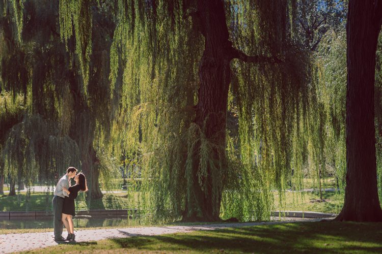 Flew to Cambridge Boston to hang out with Alexis and Kevin for their engagement session. Woke up 4am to catch 6am flight to Cambridge, Boston on a super busy Friday in October. Physically I was super tired but was super excited to meet Alexis and Kevin and also to shoot at a new environment other than NY & NJ. I felt Kevin and Alexis' kindness and warmth the moment I met Kevin when he came to pick me up at Boston Airport while Alexis was still getting ready for early morning engagement session. We drove around Alexis and Kevin's familiar places around Boston and we wrapped up the session at Life Alive Cafe where Alexis and Kevin had their first date during covid-19 lock down. They became each other's bubble friend then to being engaged. We all say if you survive COVID-19 lock down together you can do anything together! Alexis and Kevin's Boston Garden engagement session photographed by by Huson Valley, Catskills, NY and NJ Farm, Adventure Wedding and Elopement Photographer Karis | Hey Karis
