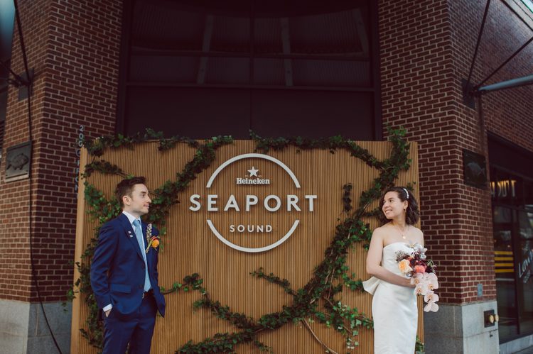Mr. C Seaport NYC elopement was too fabulous. When Samantha inquired about her intimate NYC elopement at Mr. C Seaport with less than 10 people I was way to excited. I love photographing intimate small weddings and elopements because they can only be real, 1000% filled with love, true emotions and I get to be part of this very intimate celebration to tell their love story. Samantha and Dan's Mr. C Seaport small ceremony was held on the terrace, then we took quick family photos with their parents and siblings followed by wandering around historic and iconic South Street Seaport to get some iconic South Street Seaport wedding photos of Samantha and Dan. Samantha and Dan's Mr. C Seaport Elopement photographed by NYC elopement, Huson Valley, Catskills, NY and NJ Farm, Adventure Wedding and Elopement Photographer Karis | Hey Karis
