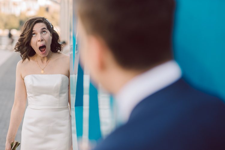 Mr. C Seaport NYC elopement was too fabulous. When Samantha inquired about her intimate NYC elopement at Mr. C Seaport with less than 10 people I was way to excited. I love photographing intimate small weddings and elopements because they can only be real, 1000% filled with love, true emotions and I get to be part of this very intimate celebration to tell their love story. Samantha and Dan's Mr. C Seaport small ceremony was held on the terrace, then we took quick family photos with their parents and siblings followed by wandering around historic and iconic South Street Seaport to get some iconic South Street Seaport wedding photos of Samantha and Dan. Samantha and Dan's Mr. C Seaport Elopement photographed by NYC elopement, Huson Valley, Catskills, NY and NJ Farm, Adventure Wedding and Elopement Photographer Karis | Hey Karis 