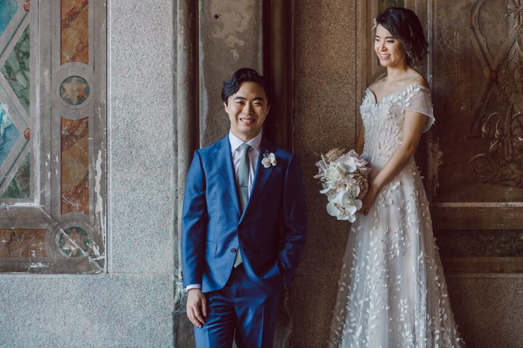 Monica and Will had a very simple intimate elopement planned at Central Park, NY then little reception with friends and parents are Instagram famous "Prince Tea House". Monica and Will's first look took place by Bethesda Fountain along with their beloved pup Appa (white fluffy Bichon Frise) We walked around Bethesda Fountain/Arcade getting some wedding portraits for Monica, Will and Appa then we walked towards Cop-Cot Central Park for Monica and Will's super intimate wedding ceremony officiated by his brother and joined by their parents, siblings and one friend. This super mini wedding ceremony was straight to the point and quick! At Prince Tea House about 20-30 friends of Monica and Will joined to celebrate the newly weds over some tea, biscuits and sandwiches. Monica and Will's Cop-Cot Central Park elopement, Prince Tea House wedding reception photographed by NYC elopement, Hudson Valley, Catskills, NY and NJ Farm, Adventure Wedding and Elopement Photographer Karis | Hey Karis