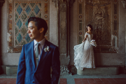 Monica and Will had a very simple intimate elopement planned at Central Park, NY then little reception with friends and parents are Instagram famous "Prince Tea House". Monica and Will's first look took place by Bethesda Fountain along with their beloved pup Appa (white fluffy Bichon Frise) We walked around Bethesda Fountain/Arcade getting some wedding portraits for Monica, Will and Appa then we walked towards Cop-Cot Central Park for Monica and Will's super intimate wedding ceremony officiated by his brother and joined by their parents, siblings and one friend. This super mini wedding ceremony was straight to the point and quick! At Prince Tea House about 20-30 friends of Monica and Will joined to celebrate the newly weds over some tea, biscuits and sandwiches. Monica and Will's Cop-Cot Central Park elopement, Prince Tea House wedding reception photographed by NYC elopement, Hudson Valley, Catskills, NY and NJ Farm, Adventure Wedding and Elopement Photographer Karis | Hey Karis 