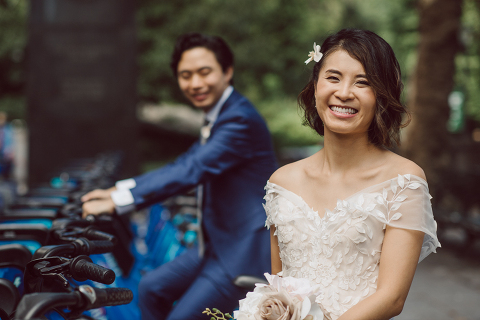 Monica and Will had a very simple intimate elopement planned at Central Park, NY then little reception with friends and parents are Instagram famous "Prince Tea House". Monica and Will's first look took place by Bethesda Fountain along with their beloved pup Appa (white fluffy Bichon Frise) We walked around Bethesda Fountain/Arcade getting some wedding portraits for Monica, Will and Appa then we walked towards Cop-Cot Central Park for Monica and Will's super intimate wedding ceremony officiated by his brother and joined by their parents, siblings and one friend. This super mini wedding ceremony was straight to the point and quick! At Prince Tea House about 20-30 friends of Monica and Will joined to celebrate the newly weds over some tea, biscuits and sandwiches. Monica and Will's Cop-Cot Central Park elopement, Prince Tea House wedding reception photographed by NYC elopement, Hudson Valley, Catskills, NY and NJ Farm, Adventure Wedding and Elopement Photographer Karis | Hey Karis 