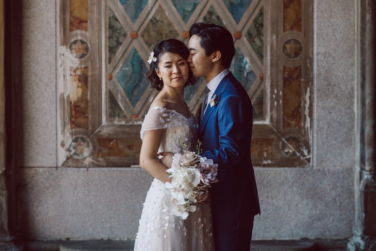 Monica and Will had a very simple intimate elopement planned at Central Park, NY then little reception with friends and parents are Instagram famous "Prince Tea House". Monica and Will's first look took place by Bethesda Fountain along with their beloved pup Appa (white fluffy Bichon Frise) We walked around Bethesda Fountain/Arcade getting some wedding portraits for Monica, Will and Appa then we walked towards Cop-Cot Central Park for Monica and Will's super intimate wedding ceremony officiated by his brother and joined by their parents, siblings and one friend. This super mini wedding ceremony was straight to the point and quick! At Prince Tea House about 20-30 friends of Monica and Will joined to celebrate the newly weds over some tea, biscuits and sandwiches. Monica and Will's Cop-Cot Central Park elopement, Prince Tea House wedding reception photographed by NYC elopement, Hudson Valley, Catskills, NY and NJ Farm, Adventure Wedding and Elopement Photographer Karis | Hey Karis