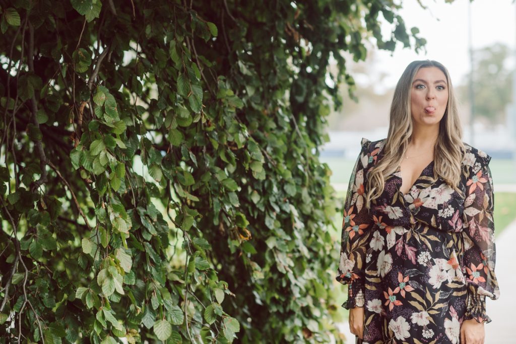 Samantha and Mike met while attending Monmouth University in West Long Branch, NJ. Sam and Mike's relationship wasn't a romantic one in the beginning but slowly they felt love for each other and one perfect day they became a couple. For their Fall engagement session, Sam and Mike decided to visit their old campus for their engagement session where it all began for them. Sam and Mike's Monmouth University Engagement photographed by NYC elopement, Hudson Valley, Catskills, NY and NJ, Farm, Adventure Wedding and Elopement Photographer Karis | Hey Karis 