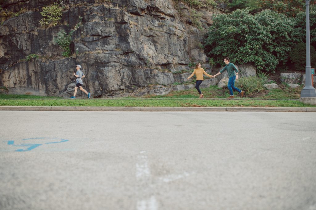 Took a peaceful one hour drive to Philadelphia early Sunday morning to meet with Lisa and John at Fairmount Water Works in Philadelphia PA for Lisa and John's engagement session. Lisa and John recently moved to Boston, but took a short weekend trip back to their old home city to get their engagement session. Lisa and John's Fairmount Water Works Philadelphia engagement photographed by NYC elopement, Hudson Valley, Catskills, NY and NJ, Farm, Adventure Wedding and Elopement Photographer Karis | Hey Karis