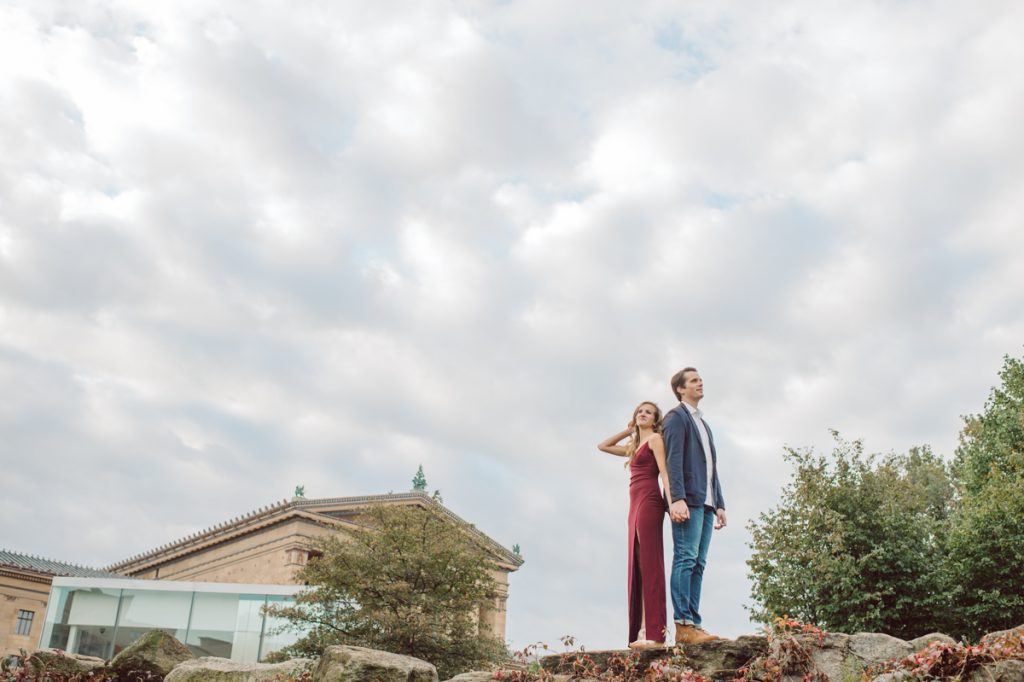 Took a peaceful one hour drive to Philadelphia early Sunday morning to meet with Lisa and John at Fairmount Water Works in Philadelphia PA for Lisa and John's engagement session. Lisa and John recently moved to Boston, but took a short weekend trip back to their old home city to get their engagement session. Lisa and John's Fairmount Water Works Philadelphia engagement photographed by NYC elopement, Hudson Valley, Catskills, NY and NJ, Farm, Adventure Wedding and Elopement Photographer Karis | Hey Karis