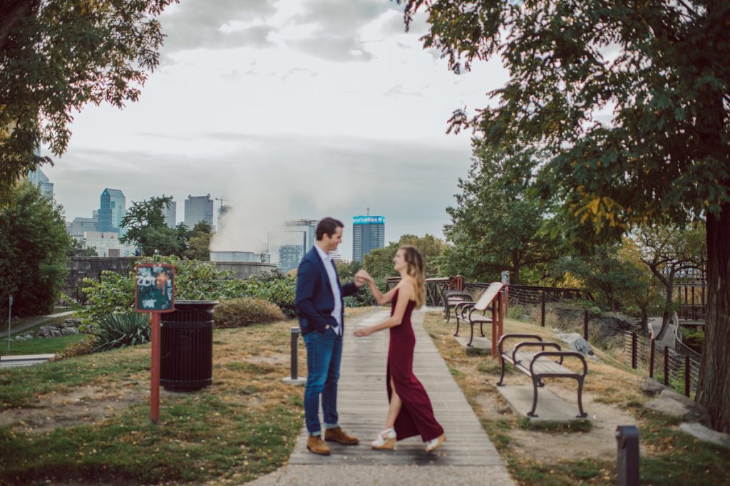 Took a peaceful one hour drive to Philadelphia early Sunday morning to meet with Lisa and John at Fairmount Water Works in Philadelphia PA for Lisa and John's engagement session. Lisa and John recently moved to Boston, but took a short weekend trip back to their old home city to get their engagement session. Lisa and John's Fairmount Water Works Philadelphia engagement photographed by NYC elopement, Hudson Valley, Catskills, NY and NJ, Farm, Adventure Wedding and Elopement Photographer Karis | Hey Karis