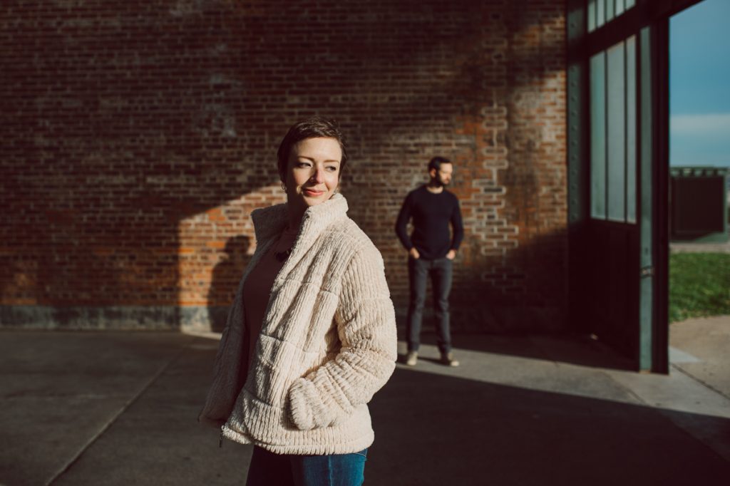 Jackie and Aron moved to the NYC from Hoboken and Jersey City area. And remembered loving the view of NYC from Liberty State Park so we chose Liberty State Park for their engagement session. It was one of the colder day in November but Jackie and Aron took the cold breeze like a champ and we created some rocking engagement photos. Jackie and Aron's Liberty State Park Jersey City NJ photographed by Hudson Valley, Catskills, NYC and NJ, Fun Wedding and Intimate Elopement Photographer | Hey Karis.