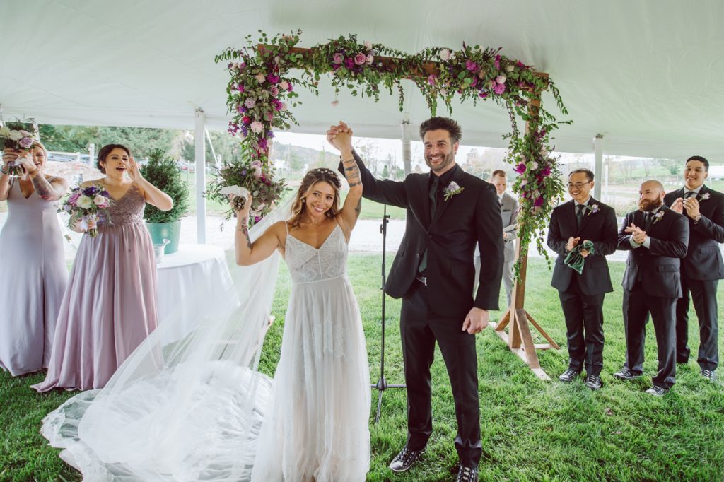 The Farm at Glenwood Mountain located in Sussex, NJ right by Mountain Creek Resort, this unique farm wedding venue was on my bucket list and I had the chance to photograph a wedding here with the best couple! Cristina and Nick, rock'n roll loving die hard fan of Marvel Studio duo celebrated their love and becoming one union at The Farm at Glenwood Mountain with fluffy cows in their backdrop. Cristina and Nick's love for each other is so real and true brought tears and smile on my eye and face the entire day. Cristina and Nick's The Farm and Glenwood Mountain wedding photographed by Hudson Valley, Catskills, NYC and NJ, Fun Wedding and Intimate Elopement Photographer | Hey Karis.