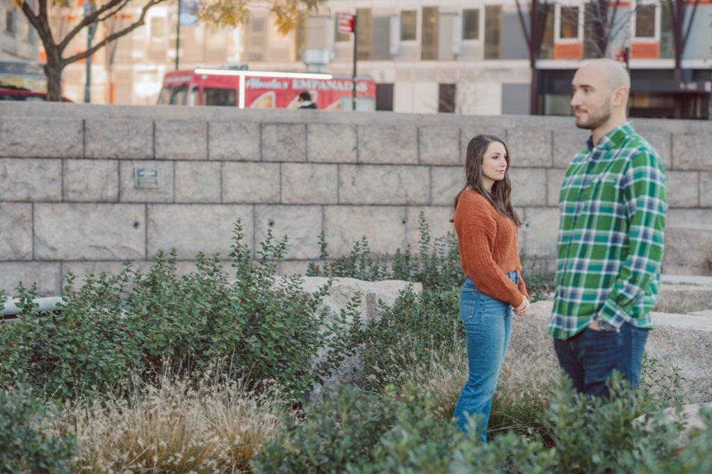 The fun I had meeting Wilson, Melanie and Calvin's Golden Doodle pup I had the pleasure of meeting for their engagement session at Gantry Plaza State Park LIC. Melanie and Calvin lives right by the Gantry Plaza State Park so naturally we chose to meet here for their engagement session, plus we had to make it easy for their fur baby Wilson to join. Wilson of course stole all my attention for the first half of the engagement session then Wilson was walked by Melanie and Calvin's friend while we wandered off the explore other parts of Gantry Plaza State Park. Melanie and Calvin's Fall engagement session at Gantry Plaza State Park LIC joined by their golden doodle Wilson photographed by Hudson Valley, Catskills, NYC and NJ, Fun Weddings and Intimate Elopements Photographer | Hey Karis.