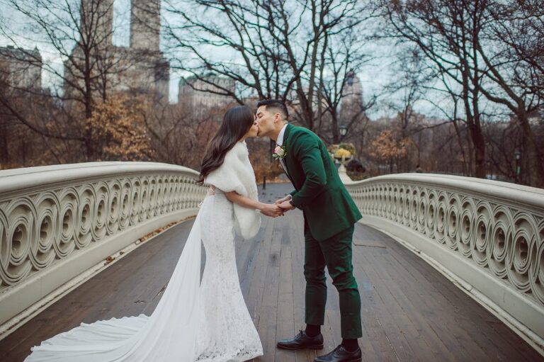 Raymond reached out to me about a month ago regarding his elopement plans at Central Park, NY. Specifically on the Bow Bridge Central Park, NY. His original elopement plan only included his finace and himself plus the officiant but as all wedding plans go they ended up adding their parents and family to the celebration. Rose and Raymond's Central Park NY elopement started bit rainy and gloomy but rain stopped right on time for Rose and Raymond's Bow Bridge elopement. Then we walked around Bethesda Fountain and Bethesda Arcade for some wedding portraits. Rose and Raymond braved the chilly almost freezing NYC weather during the portrait time and we were able to get some amazing photos at Central Park. Rose and Raymond's Central Park NY Elopement photographed by Hudson Valley, Catskills, NYC and NJ, Fun Weddings and Intimate Elopements Photographer | Hey Karis.