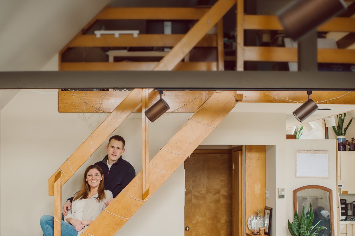Michelle and Robert wanted their engagement session done at their home in Garrison, NY. Michelle and Robert's house sat right on Hudson River with the most amazing view of Hudson River. The trees were still bare but once everything blooms I could imagine what an amazing view Michelle and Robert will have! Michelle and Robert's Garrison, NY Hudson River engagement session photographed by Hudson Valley, Catskills, NYC and NJ, Fun Weddings and Intimate Elopements Photographer | Hey Karis.