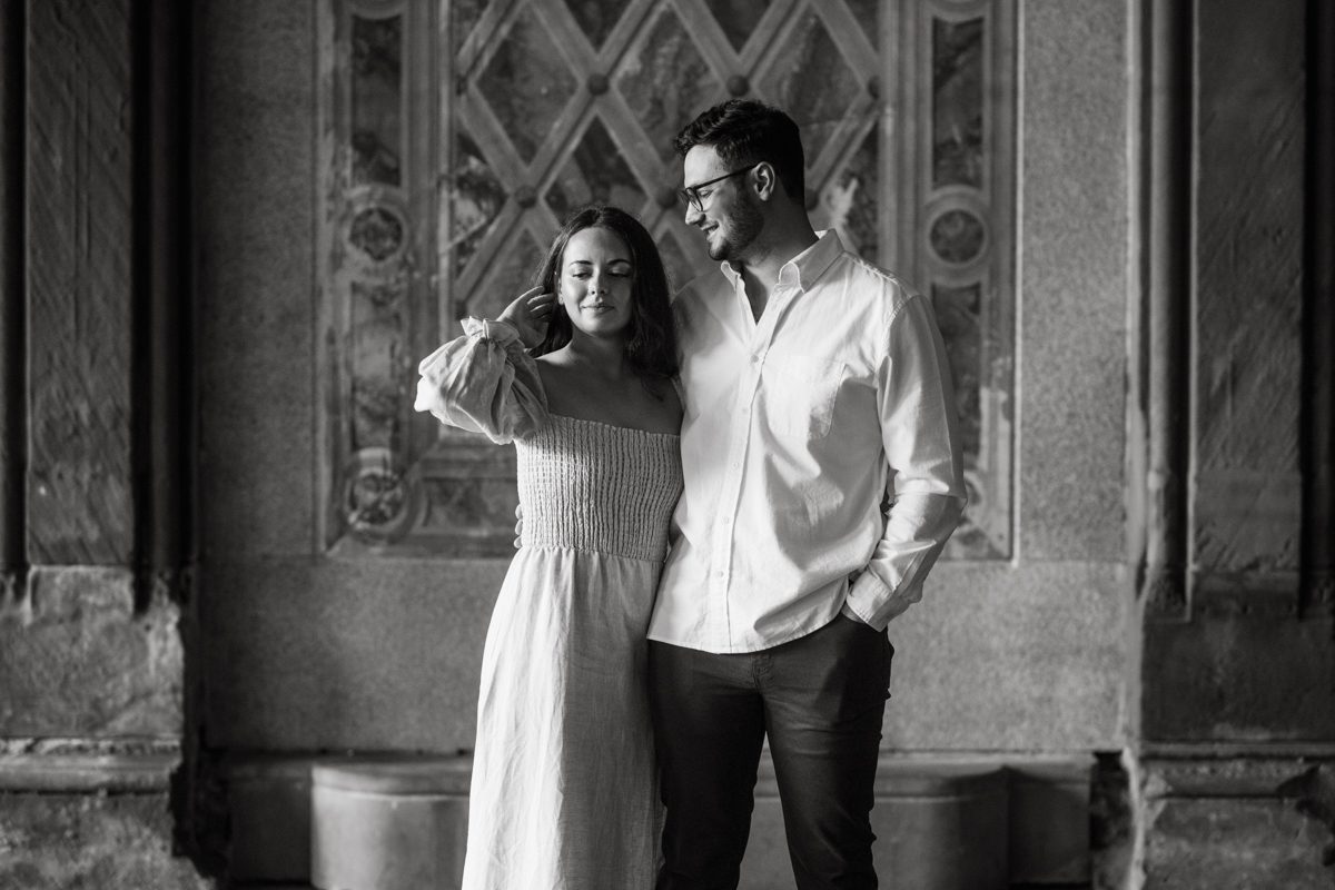 Early morning view of Bethesda Fountain doesn't get old, it's always romanic as ever! And sharing your Central Park morning with beautiful newly engaged couple is even better. Jackie and Nick shared their Saturday morning with me and I was able to capture some gorgeous images for them. Central Park NY engagement with Jackie and Nick captured by Karis. Hey Karis is NY, NJ, Brooklyn, Hudson Valley and Catskills Wedding and Elopement Photographer.