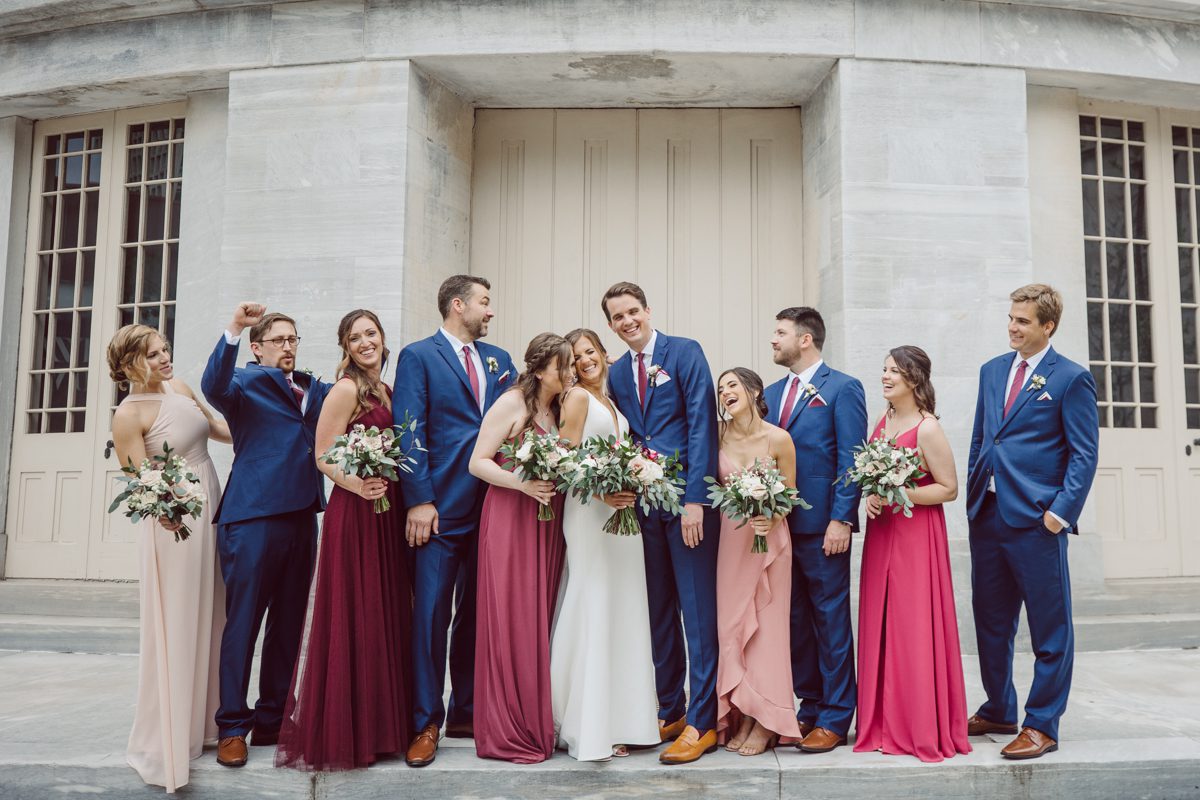  Lisa and Jon each got ready downtown Philly. Lisa at Philadelphia Marriott Old City and Jon at an airbnb on Ludlow Street Philly. Lisa and Jon got photo permit to all the gardens and landmarks near Union Trust. First look at 18th Century Garden then wedding photos at Rose Garden, Merchants Exchange Building, Front steps of First Bank and final photos in front of City Hall. Then we headed back to Union Trust to get Lisa and Jon married then to party like rock stars! Lisa and Jon's Union Trust Philadelphia wedding captured by Hey Karis is NY, NJ, Brooklyn, Hudson Valley and Catskills Wedding and Elopement Photographer.
