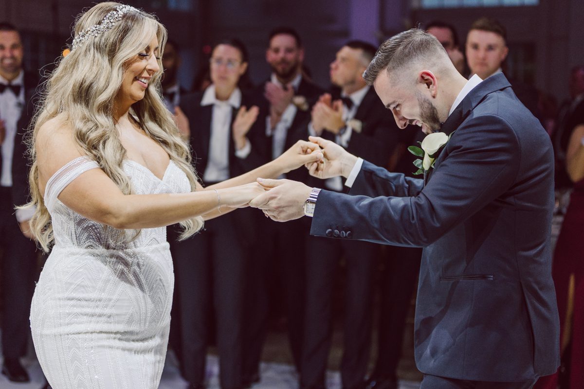 At Florentine Gardens in River Vale NJ celebrating Sam and Mike's wedding. Here at Florentine Gardens you'll get your amazing ballroom, gorgeous landscaped garden and during Sam and Mike's wedding day the roses were in full bloom it was truly beautiful. With roses in full bloom at the rose garden in Florentine Gardens, Sam and Mike's outdoor wedding ceremony was gorgeous bit hot but so gorgeous. And we were fully able to enjoy the roses during Sam and Mike's wedding portrait session. Sam and Mike's Florentine Gardens, NJ wedding captured by Karis from Hey Karis NY, NJ, Brooklyn, Hudson Valley and Catskills Wedding and Elopement Photographer.