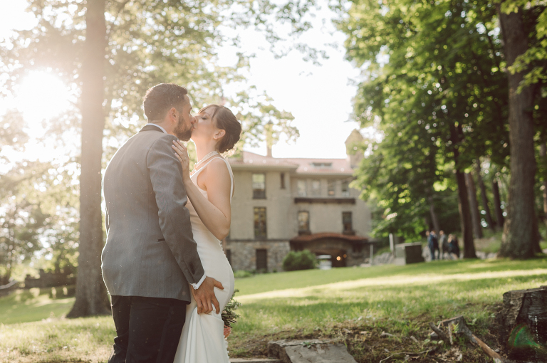 Arrow Park, a wedding venue located in Monroe NY along the Hudson Valley is truly a magical place to celebrate your wedding in a relaxing environment. Your family and friends will appreciate this unplug, retreat type of environment surrounded by nature, historic mansion with courtyard for an outdoor wedding under cafe lights, Arrow Lake, and beautiful garden. I love this place, I can come here every weekend! And Jackie and Aron were the perfect couple for this magical venue to get married and dance away the beautiful summer evening under the cafe light in their courtyard. It was like a scene from a movie, or a wedding from chateau in Italy. Jackie and Aron's Arrow Park, NY Hudson Valley NY wedding captured by Karis from Hey Karis NY, NJ, Brooklyn, Hudson Valley and Catskills Wedding and Elopement Photographer.