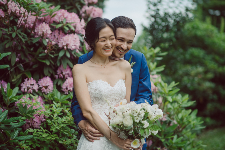 It was misting a bit while I was driving on the morning of Sunny and David's wedding at The Inn at Fernbrook Farms. The greens looked so vibrant and lovely when it's raining, at at The Inn at Fernbrook Farms all the trees, grass and all the greens were so rich. Excited to celebrate Sunny and David and create with them at this cute farm, the inn where Sunny and David will be getting ready and celebrate with their family and friends. Sunny and David did not have a long big wedding because it was not them. They also didn't have any wedding or bridal party. This low key, casual but intimate and real was what Sunny and David wanted in their wedding day and that is exactly what they got. The Inn at Fernbrook Farms Sunny and David's intimate wedding captured by Karis from Hey Karis NY, NJ, Brooklyn, Hudson Valley and Catskills Wedding and Elopement Photographer.