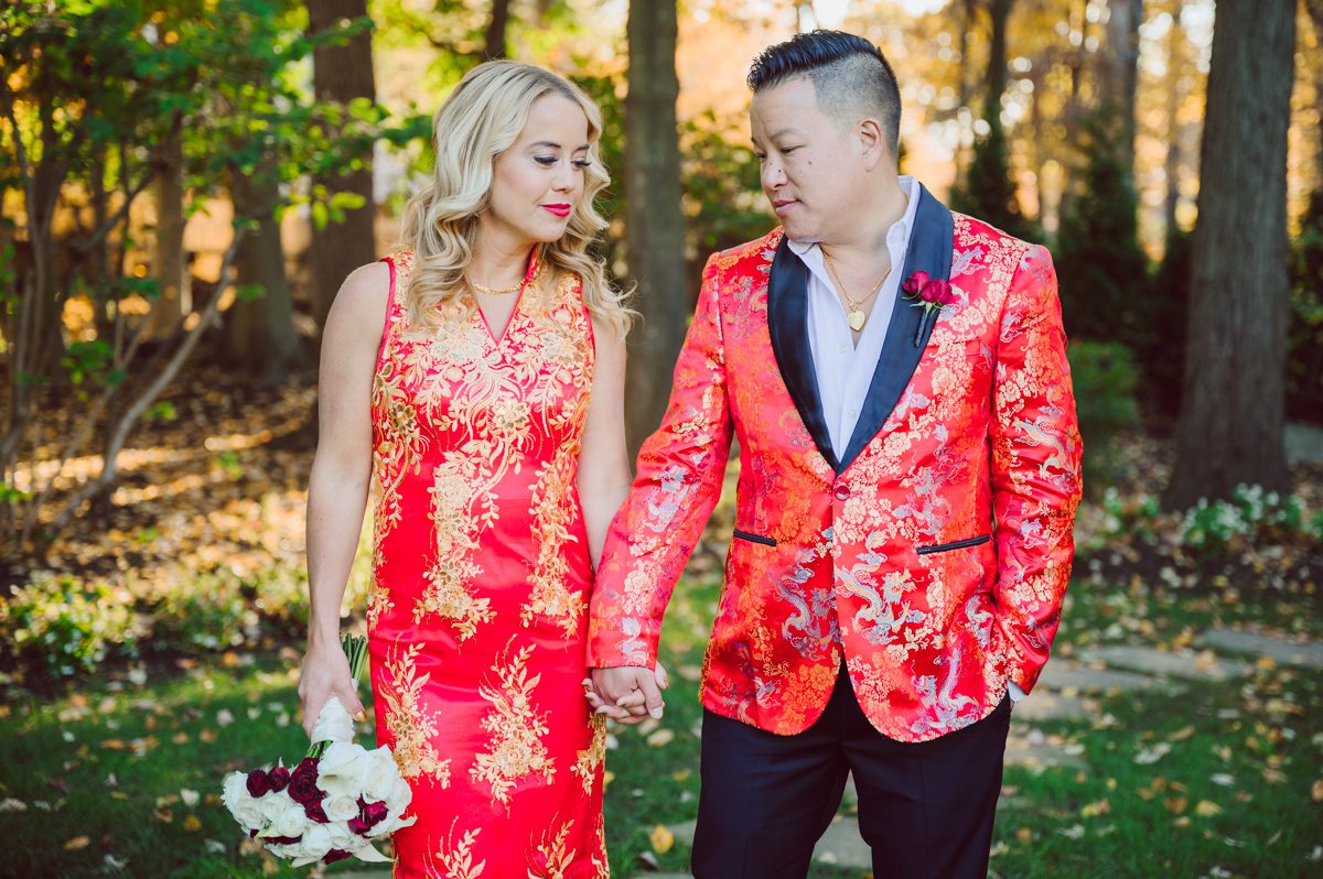 Connie and Richard who are Rick's parents inquired for their son's wedding since his son Rick and soon to be daughter in law currently lives in California and was planning their wedding in the West Coast. Connie and Richard are from here in NJ and was eager to help and plan their son's wedding here in the East Coast. Connie and Richard chose Crystal Plaza in Livingston NJ for their son's wedding venue here in NJ on October 29, 2022. Connie and Richard were delightful parents and young minded for first generation Chinese Americans, their english was fluent as well as their Chinese I was pleasantly surprised since I am second generation Korean-American and my immigrant Korean parents do not speak english that well. It was my first wedding where I did not get to meet the bride and groom till the wedding day. It made me bit nervous as I walked into the bridal suite at Crystal Plaza. But to my surprise Alison and Rick were super sweet and nice where we smoothly worked through the portrait session. Alison and Rick followed all my directions well, did everything I asked them to then it was time for PARTY! Cocktail hour at Crystal Plaza was impressive with spreads and tables of delicious food! I definitely enjoyed some of the delicious food during cocktail hour then walked into the reception room and i was WOWed. The house lights at Crystal Plaza was beautiful and it was actually amazing that I didn't even use my own lights. The mixture of house lights, fog and spotlights at Crystal Plaza was actually fabulous and I was very impressed. The house lights at Crystal Plaza made shutter drag dancing photos with double exposure so much fun and amazing! Alison and Rick, actually Connie and Richard even hired Chinese Lion Dancers for the reception and all the guests loved it. The energy during Alison and Rick's wedding reception was on FIRE! Everyone and anyone was on the dance floor dancing like it was their last one. I truly had a blast during Alison and Rick's wedding at Crystal Plaza in Livingston NJ and looking forward to going back to Crystal Plaza soon. Alison and Rick's Crystal Plaza in Livingston NJ wedding captured by Karis from Hey Karis New York, Brooklyn, Hudson Valley and Catskills Wedding Photographer and NYC Elopement Photographer.