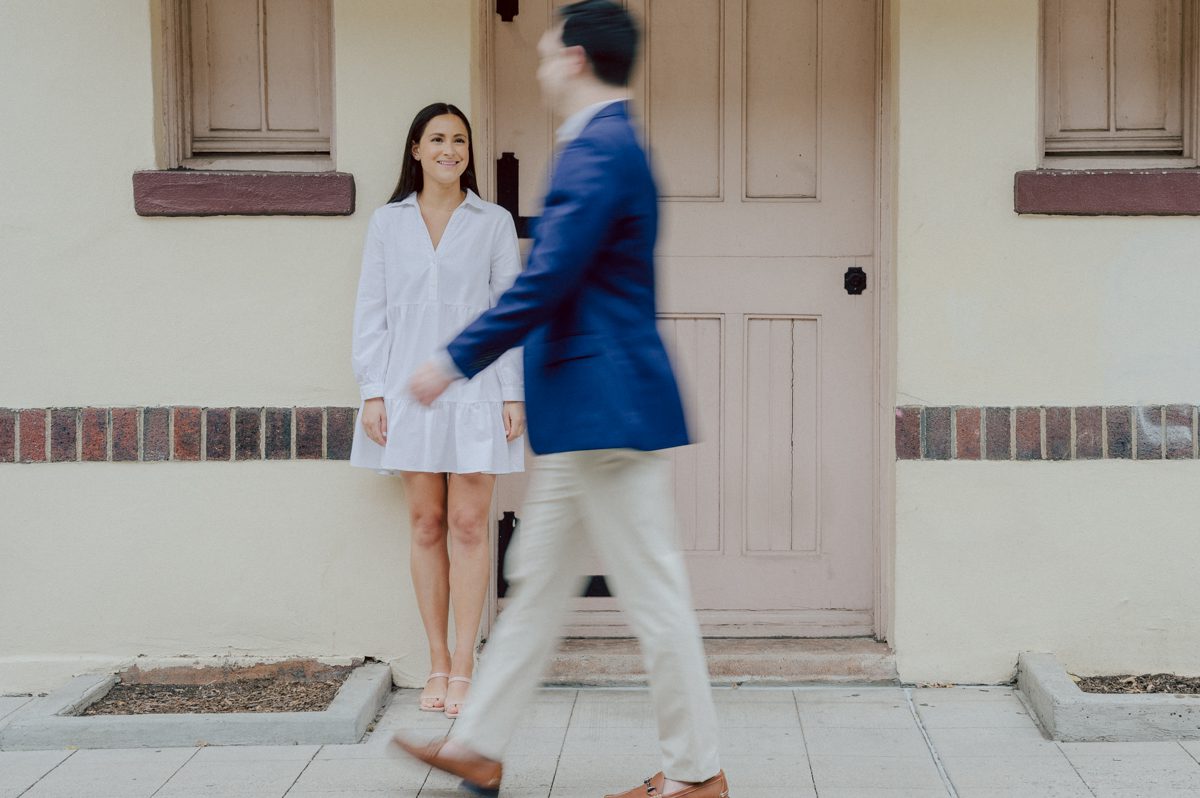 Washington Square Park along with University St as well as Washington Mews were all very quiet and empty Saturday morning. Unusually empty and that is when I realized NYU along with all colleges/universities were out for the summer which means all the students left NYC for the summer. Also meant we had the luxury of having the whole Washington Mews to ourselves during Renee and Sam's engagement session. We walked up and down the cobble stone street of Washington Mews choosing which backdrop, which colorful brick wall and which rustic door we liked best. Roses and green vines covered the walls of Washington Mews making us feel like as if we were in streets of Europe. Washington Mews is truly a gem in this concrete jungle called Manhattan. Renee and Sam's Washington Mews NY Engagement Session documented by by Karis | Hey Karis | Catskills, Hudson Valley NY elopement and wedding photographer | Brooklyn NY elopement and wedding photographer | Manhattan NY elopement and wedding photographer | Hey Karis is fun documentary wedding and elopement photographer.
