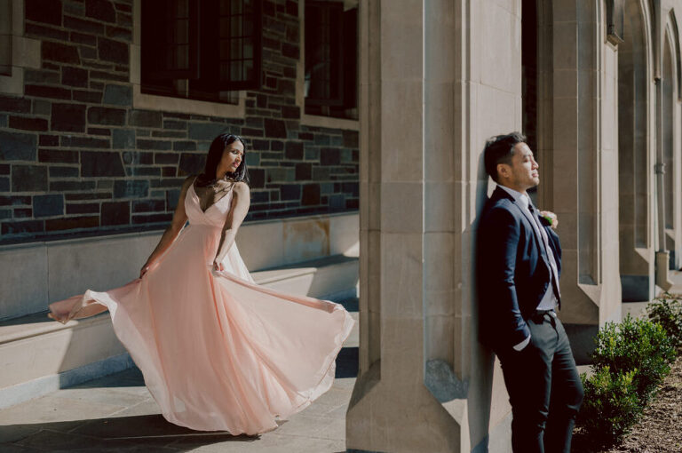Priya and Xavier came to me as a referral from my previous couple Danny and Andy who's wedding took place at Ryland Inn NJ. Xavier was groomsmen at Danny and Andy's wedding at Ryland Inn and loved my work since then so when he proposed to Priya they instantly reached out to me. Priya and Xavier's Princeton University engagement session was absolutely joyful, fun and cute! The chemistry between Priya and Xavier was so sweet and adorable it filled my hearts with sweetest cotton candy and fluffy unicorn. Priya and Xavier's Princeton University engagement session documented by by Karis | Hey Karis | Catskills, Hudson Valley NY elopement and wedding photographer | Brooklyn NY elopement and wedding photographer | Manhattan NY elopement and wedding photographer | Hey Karis is fun documentary wedding and elopement photographer.