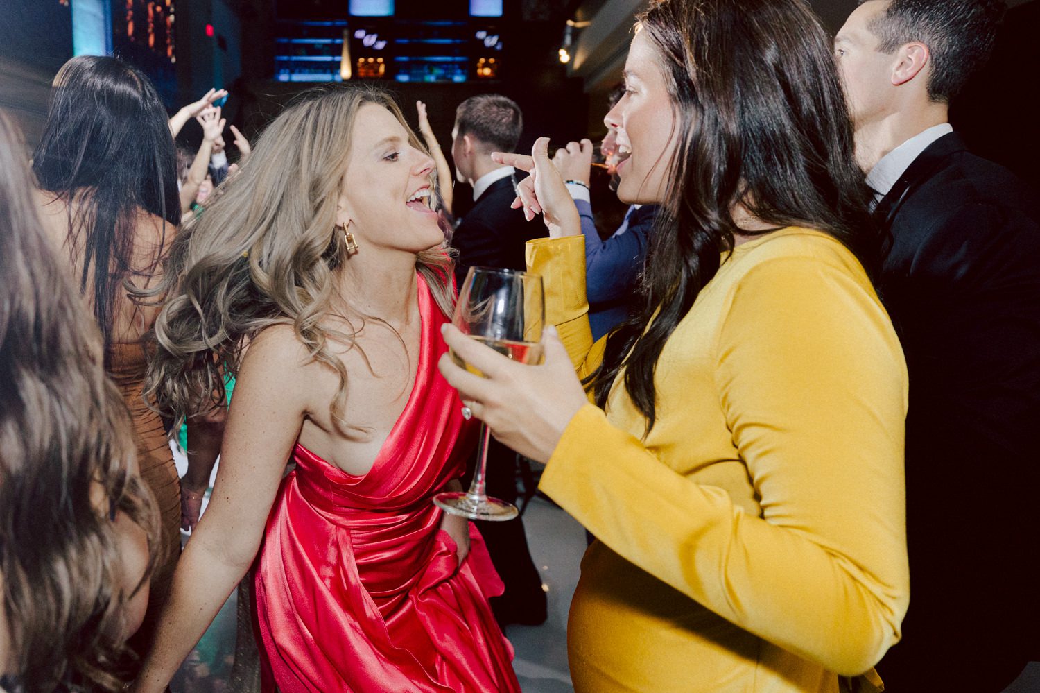 Bianca and Mike's The Union Trust Philadelphia wedding. I met Bianca and Mike at Julie and Thomas's wedding in 2021, Bianca was Julie's bridesmaid and best friend. Bianca and Mike new to book me for their wedding so as soon as they found their dream wedding venue The Union Trust in Philadelphia they emailed me. Honestly these previous couple's referrals are the best because they've already seen me work, familiar with my work and they are my true fans. Bianca got ready onsite at The Union Trust's bridal suit where the lighting was bit wonky with no natural light but hey I make it work! While Bianca was busy getting ready Mike and his buddies were over at Renaissance Hotel Philadelphia. Bianca and Mike also opted out of First Look, Bianca walking down the aisle at St. Augustine’s Philadelphia was when the couple saw each other for the first time and of course their eyes got watery. Bianca and Mike rang the wedding bell at St. Augustine’s Philadelphia and screamed with their arms raised as they exited St. Augustine as husband and wife. It was 4 in the afternoon, everyone loaded on the party bus we drove straight to historic Merchant Exchange Building Philadelphia for photos. The light, the weather was perfect, and surrounded by great people we wrapped up all our formal wedding portraits and now only word PARTY was on everyone's mind including the newly wed Bianca and Mike. Back at The Union Trust Ballroom, florists were busy decorating and entertainment crew was setting up. Together they turned this gorgeous Union Trust Ballroom, into chick and modern vibe. Bianca and Mike entered the ballroom and it was ON for the rest of the evening with party people filling the dance floor at The Union Trust, happily celebrating the union of their favorite people Bianca and Mike. Bianca and Mike's The Union Trust Philadelphia wedding photographed and documented by by Karis | Hey Karis | Catskills, Hudson Valley NY elopement and wedding photographer | Brooklyn NY elopement and wedding photographer | Manhattan NY elopement and wedding photographer | Hey Karis is fun documentary wedding and elopement photographer.