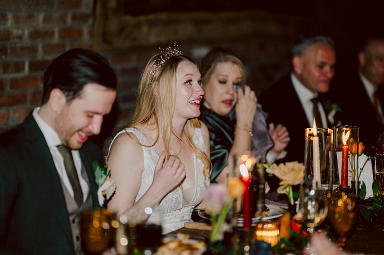 Just days before Halloween, on October 28th, Katie and Craig celebrated their enchanting wedding at the iconic Bowery Hotel in NYC. Having previously photographed an intimate wedding at The Bowery Hotel during the challenges of COVID in 2020, returning to capture the magic of Katie and Craig's celebration was a joyous experience.

The Bowery Hotel, a symbol of the "OLD New York," boasts a rich history intertwined with the stories of its residents. The Bowery Terrace, adorned in classic old-world style, features wood-beamed 13-foot ceilings, salvaged brick walls, Moroccan tiled floors, antique tapestries, an expansive outdoor terrace, and a captivating glazed fireplace. Described by the Huffington Post as a hidden gem with a relaxed and warming atmosphere, The Bowery Terrace served as the perfect backdrop for this magical occasion.

Katie and Craig began their day at The Bowery Hotel in a bridal suite with a terrace spacious enough to host a small wedding. It was on this vast terrace that they shared their first look, exchanging glances, conversations, and hugs. Their private moment culminated in the tender reading of their vows and letters to each other, setting the tone for a day filled with intimacy and love.

Following the intimate vow exchange, we ventured to Bond Street, where a magical bright yellow Ginkgo Tree awaited. The grounds beneath were adorned in a sea of yellow, a sight that perfectly aligned with Katie and Craig's shared love for nature and stars. The decision was unanimous, and we headed for the captivating Yellow Ginkgo Tree in the heart of Manhattan. With Bond Street serving as our backdrop, we captured stunning photos that reflected the essence of this unique couple.

Returning to The Bowery Hotel, families awaited their formal portraits with Katie and Craig. The Bowery Terrace came alive with wedding guests, artists, musicians, and beautiful New Yorkers, all eagerly anticipating the ceremony. As Katie walked down the aisle escorted by her parents, Craig's eyes welled with tears, encapsulating the emotional beauty of the moment.

The wedding ceremony, sweet and humorous, was officiated by their friend Michael Williams. Following the heartfelt exchange of vows, guests spilled out onto the outdoor terrace for a delightful cocktail hour. Meanwhile, the staff at The Bowery Hotel, alongside Planner Ani Wolff and her team, worked their magic, transforming the room into a spooky yet super chic version of "Harry Potter's Hogwarts Great Hall."

The remainder of Katie and Craig's wedding unfolded just as expected—fabulous and magical. The Bowery Hotel provided the perfect canvas for their love story, creating a celebration that will be cherished for years to come.
Katie and Craig's The Bowery Hotel, The Bowery Terrace wedding documented by by Karis | Hey Karis | Catskills, Hudson Valley NY elopement and wedding photographer | Brooklyn NY elopement and wedding photographer | Manhattan NY elopement and wedding photographer | Hey Karis is fun documentary wedding and elopement photographer.